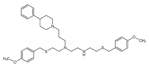 N1,N2-bis(2-((4-methoxybenzyl)thio)ethyl)-N1-(3-(4-phenylpiperidin-1-yl)propyl)ethane-1,2-diamine_693779-80-5
