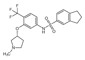 (R)-N-(3-((1-methylpyrrolidin-3-yl)oxy)-4-(trifluoromethyl)phenyl)-2,3-dihydro-1H-indene-5-sulfonamide_693786-12-8