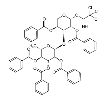 (2,3,4-tri-O-benzoyl-α-L-rhamnopyranosyl)-(1-)3)-2,4-di-O-benzoyl-β-L-arabinopyranosyl trichloroacetimidate_693788-00-0