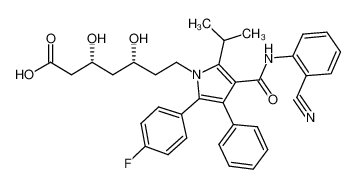 (3R,5R)-7-[2-(4-Fluorophenyl)-5-isopropyl-3-phenyl-4-[(2-cyanophenylamino) carbonyl]- pyrrol-1-yl]-3,5-dihydroxy-1-heptanoic acid_693794-12-6