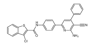 N-(4-(6-amino-5-cyano-4-phenylpyridin-2-yl)phenyl)-3-chlorobenzo[b]thiophene-2-carboxamide_693810-11-6