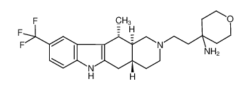 4-(2-((4aR,11R,11aS)-11-methyl-9-(trifluoromethyl)-1,3,4,4a,5,6,11,11a-octahydro-2H-pyrido[4,3-b]carbazol-2-yl)ethyl)tetrahydro-2H-pyran-4-amine_693823-80-2