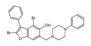 2,4-dibromo-3-phenyl-6-[(4-phenylpiperazin-1-yl)methyl]-1-benzofuran-5-ol_69405-84-1
