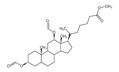 6-((3S,10S,12R,13R,17R)-3,12-Diformyloxy-10,13-dimethyl-hexadecahydro-cyclopenta[a]phenanthren-17-yl)-heptanoic acid methyl ester_69436-68-6
