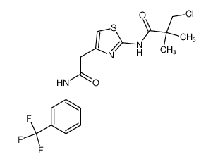 3-chloro-2,2-dimethyl-N-{4-[(3-trifluoromethyl-phenylcarbamoyl)-methyl]-thiazol-2-yl}-propionamide_69439-27-6