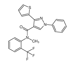 N-methyl-1-phenyl-3-(thiophen-2-yl)-N-(2-(trifluoromethyl)phenyl)-1H-pyrazole-4-carboxamide_694435-77-3
