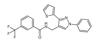 N-((1-phenyl-3-(thiophen-2-yl)-1H-pyrazol-4-yl)methyl)-3-(trifluoromethyl)benzamide_694436-11-8