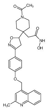 2-(1-acetyl-4-(3-(4-((2-methylquinolin-4-yl)methoxy)phenyl)-4,5-dihydroisoxazol-5-yl)piperidin-4-yl)-N-hydroxyacetamide_694450-05-0