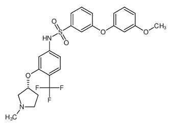 (R)-3-(3-methoxyphenoxy)-N-(3-((1-methylpyrrolidin-3-yl)oxy)-4-(trifluoromethyl)phenyl)benzenesulfonamide_694469-97-1