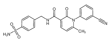 N-[4-(aminosulfonyl)benzyl]-1-(3-cyanophenyl)-6-methyl-2-oxo-1,2-dihydropyridine-3-carboxamide_694477-20-8