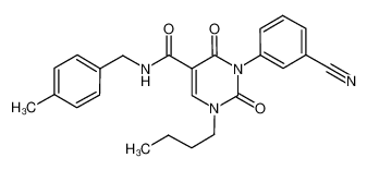 1-butyl-3-(3-cyanophenyl)-N-(4-methybenzyl)-2,4-dioxo-1,2,3,4-tetrahydropyrimidine-5-carboxamide_694480-55-2