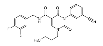 1-butyl-3-(3-cyanophenyl)-N-(3,4-difluorobenzyl)-2,4-dioxo-1,2,3,4-tetrahydropyrimidine-5-carboxamide_694480-60-9