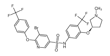 (R)-5-bromo-N-(3-((1-methylpyrrolidin-3-yl)oxy)-4-(trifluoromethyl)phenyl)-6-(4-(trifluoromethyl)phenoxy)pyridine-3-sulfonamide_694514-58-4