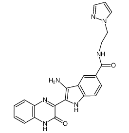 N-(2-(1H-pyrazol-1-yl)ethyl)-3-amino-2-(3-oxo-3,4-dihydroquinoxalin-2-yl)-1H-indole-5-carboxamide_694530-23-9