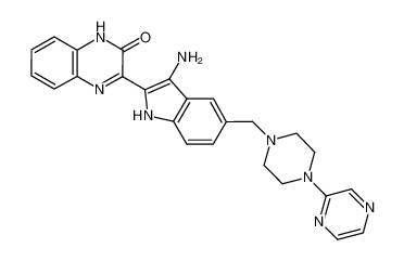 3-(3-amino-5-((4-(pyrazin-2-yl)piperazin-1-yl)methyl)-1H-indol-2-yl)quinoxalin-2(1H)-one_694530-84-2