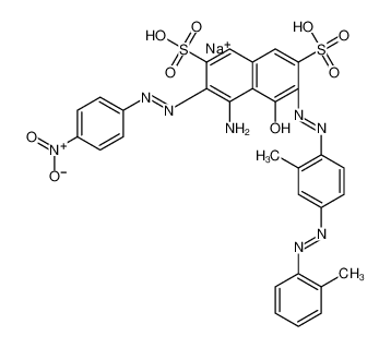 sodium,5-amino-3-[[2-methyl-4-[(2-methylphenyl)diazenyl]phenyl]hydrazinylidene]-6-[(4-nitrophenyl)diazenyl]-4-oxonaphthalene-2,7-disulfonic acid_6949-07-1