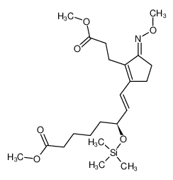 methyl (S,7E)-8-(2-(3-methoxy-3-oxopropyl)-3-(methoxyimino)cyclopent-1-en-1-yl)-6-((trimethylsilyl)oxy)oct-7-enoate_69502-89-2