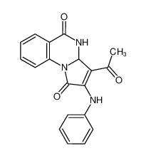 3-acetyl-2-anilino-3a,4-dihydro-pyrrolo[1,2-a]quinazoline-1,5-dione_69510-35-6