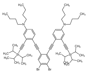 4,4'-((4,5-dibromo-1,2-phenylene)bis(ethyne-2,1-diyl))bis(N,N-dibutyl-3-((triisopropylsilyl)ethynyl)aniline)_695161-51-4