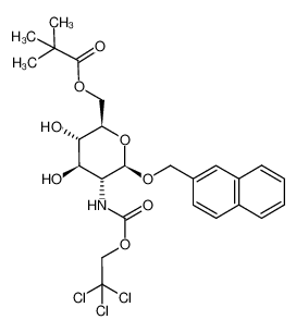 2,2-Dimethyl-propionic acid (2R,3S,4R,5R,6R)-3,4-dihydroxy-6-(naphthalen-2-ylmethoxy)-5-(2,2,2-trichloro-ethoxycarbonylamino)-tetrahydro-pyran-2-ylmethyl ester_695179-90-9