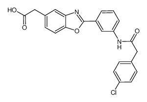 2-(2-(3-(2-(4-chlorophenyl)acetamido)phenyl)benzo[d]oxazol-5-yl)acetic acid_695186-22-2