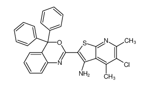 5-chloro-2-(4,4-diphenyl-4H-benzo[d][1,3]oxazin-2-yl)-4,6-dimethylthieno[2,3-b]pyridin-3-amine_695195-45-0