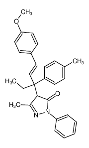 4-[1-ethyl-3-(4-methoxy-phenyl)-1-p-tolyl-allyl]-5-methyl-2-phenyl-1,2-dihydro-pyrazol-3-one_69548-42-1