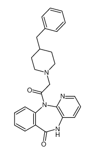 11-[(4-benzyl-piperidin-1-yl)-acetyl]-5,11-dihydro-benzo[e]pyrido[3,2-b][1,4]diazepin-6-one_69548-92-1