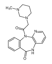 11-[(3-methyl-tetrahydro-pyrimidin-1-yl)-acetyl]-5,11-dihydro-benzo[e]pyrido[3,2-b][1,4]diazepin-6-one_69549-08-2