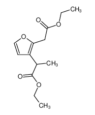 2-(2-Ethoxycarbonylmethyl-furan-3-yl)-propionic acid ethyl ester_69551-44-6