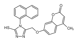 4-methyl-7-(4-naphthalen-1-yl-5-thioxo-4,5-dihydro-1H-[1,2,4]triazol-3-ylmethoxy)-chromen-2-one_69560-72-1