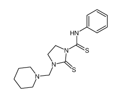 3-piperidin-1-ylmethyl-2-thioxo-imidazolidine-1-carbothioic acid anilide_69591-38-4