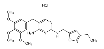 N2-(3-Ethyl-isoxazol-5-ylmethyl)-5-(3,4,5-trimethoxy-benzyl)-pyrimidine-2,4-diamine; hydrochloride_69602-56-8