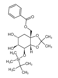 (1R,2R,3S,4S,5R)-1-benzoyloxymethyl-1,2-O,O-isopropylidene-3-O-(tert-butyldimethylsilyl)-4,5-dihydroxy-cyclohexane_696574-70-6