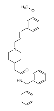 (E)-N-benzhydryl-2-(1-(3-(3-methoxyphenyl)allyl)piperidin-4-yl)acetamide_696597-29-2