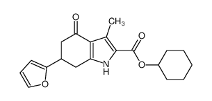 cyclohexyl 6-(2-furyl)-3-methyl-4-oxo-1,5,6,7-tetrahydroindole-2-carboxylate_696604-67-8