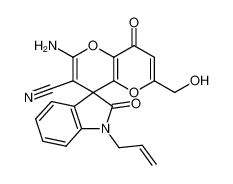1-allyl-2'-amino-6'-(hydroxymethyl)-2,8'-dioxo-8'H-spiro[indoline-3,4'-pyrano[3,2-b]pyran]-3'-carbonitrile_696630-87-2