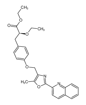 ethyl (2S)-2-ethoxy-3-{4-[(5-methyl-2-quinolin-2-yl-1,3-oxazol-4-yl)methoxy]phenyl}propanoate_696661-74-2
