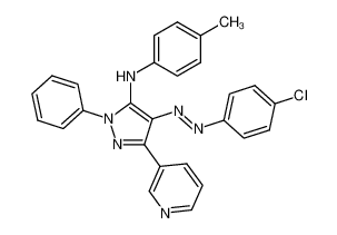 [4-(4-chloro-phenylazo)-2-phenyl-5-pyridin-3-yl-2H-pyrazol-3-yl]-p-tolyl-amine_69678-42-8