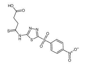 4-[[5-(4-nitrophenyl)sulfonyl-1,3,4-thiadiazol-2-yl]amino]-4-sulfanylidenebutanoic acid_6969-59-1