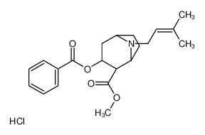 methyl 3-benzoyloxy-8-(3-methylbut-2-enyl)-8-azabicyclo[3.2.1]octane-4-carboxylate,hydrochloride_69700-35-2