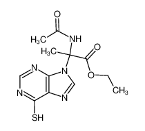 2-acetylamino-2-(6-thioxo-1,6-dihydro-purin-9-yl)-propionic acid ethyl ester_69706-93-0