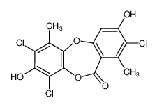 2,7,9-trichloro-3,8-dihydroxy-1,6-dimethyldibenzo(b,e)(1,4)dioxepin-11-one_69709-94-0