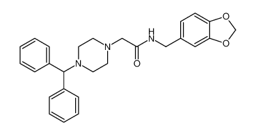 2-(4-benzhydrylpiperazin-1-yl)-N-(benzo[d][1,3]dioxol-5-ylmethyl)acetamide_697226-17-8
