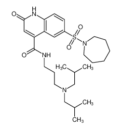 6-(azepan-1-ylsulfonyl)-N-(3-(diisobutylamino)propyl)-2-oxo-1,2-dihydroquinoline-4-carboxamide_697251-05-1