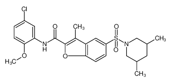 N-(5-chloro-2-methoxyphenyl)-5-((3,5-dimethylpiperidin-1-yl)sulfonyl)-3-methylbenzofuran-2-carboxamide_697251-99-3