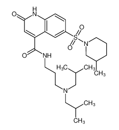 N-(3-(diisobutylamino)propyl)-6-((3-methylpiperidin-1-yl)sulfonyl)-2-oxo-1,2-dihydroquinoline-4-carboxamide_697253-29-5