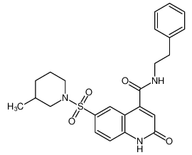 6-((3-methylpiperidin-1-yl)sulfonyl)-2-oxo-N-phenethyl-1,2-dihydroquinoline-4-carboxamide_697253-40-0