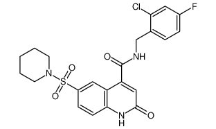 N-(2-chloro-4-fluorobenzyl)-2-oxo-6-(piperidin-1-ylsulfonyl)-1,2-dihydroquinoline-4-carboxamide_697263-34-6