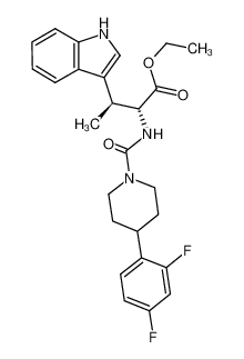 ethyl (2R,3S)-2-({[4-(2,4-difluorophenyl)piperidin-1-yl]carbonyl}amino)-3-(1H-indol-3-yl)butanoate_697304-35-1
